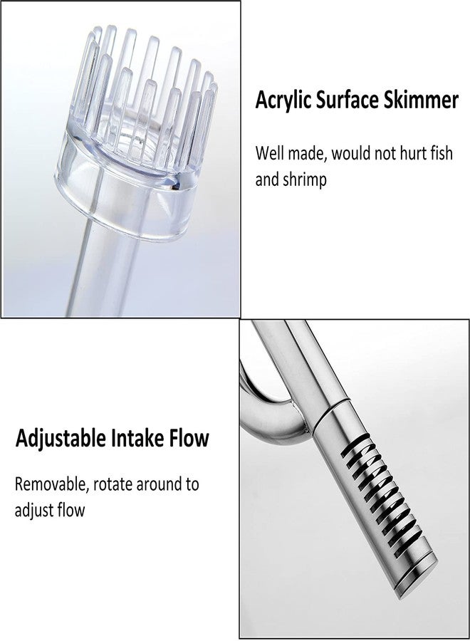 أنبوب مدخل ومخرج من الفولاذ المقاوم للصدأ من VAYINATO® Mufan لفلتر حوض السمك الأسطواني مع مقشدة سطحية (17 مم (يناسب خرطوم 19/22 مم)) من Petzlifeworld - Image 4